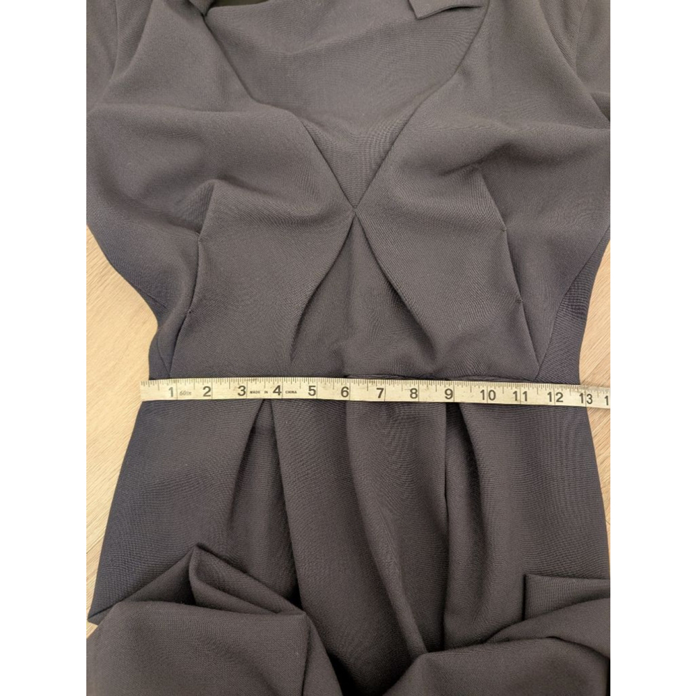 Women's Luxury Bottega Veneta Gray Virgin Wool Short Sleeve Dress Size 4 office - Picture 10 of 10